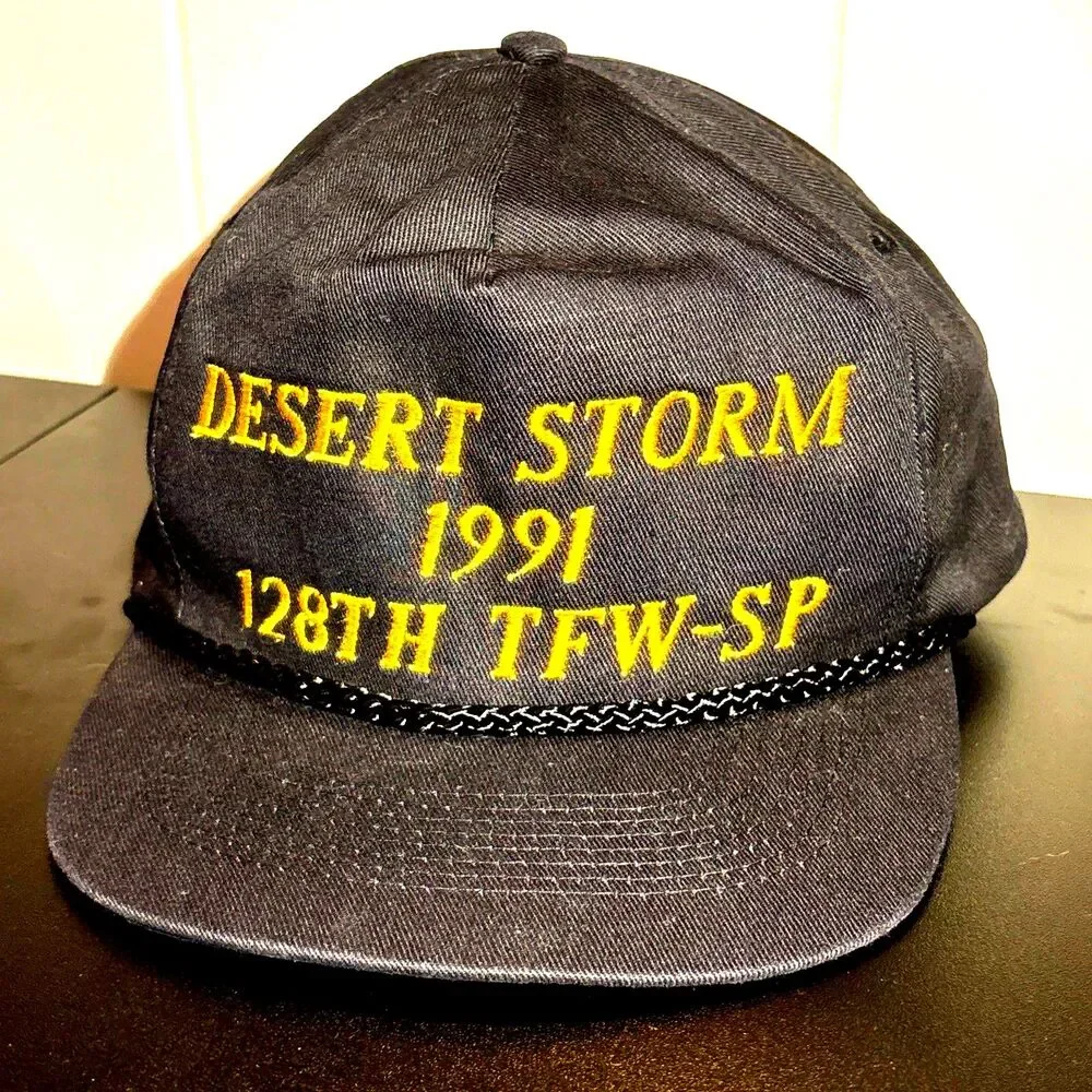 TI Desert Storm 128th TFW SP Military Rope Snapback Hat Cap Bangladesh Black